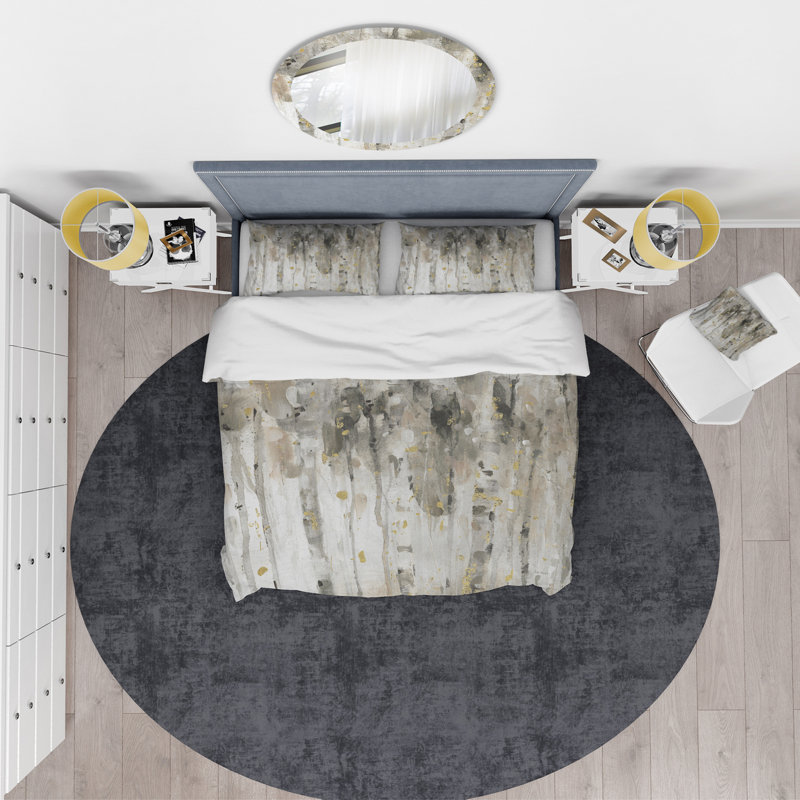 Modern & Contemporary Polyester Weave / Muslin Abstract Duvet Cover, Full/Queen Duvet Cover + 2 Shams