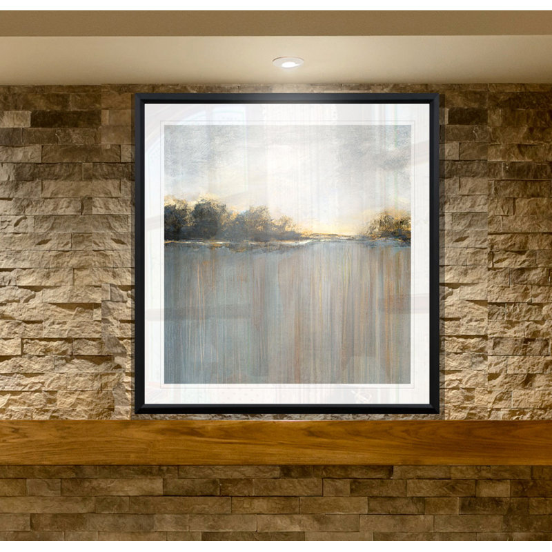 Rainy Sunset I - reproduction d'art, H 30,5 po x l 30,5 po x P 1,5 po, Cadre plastique noir