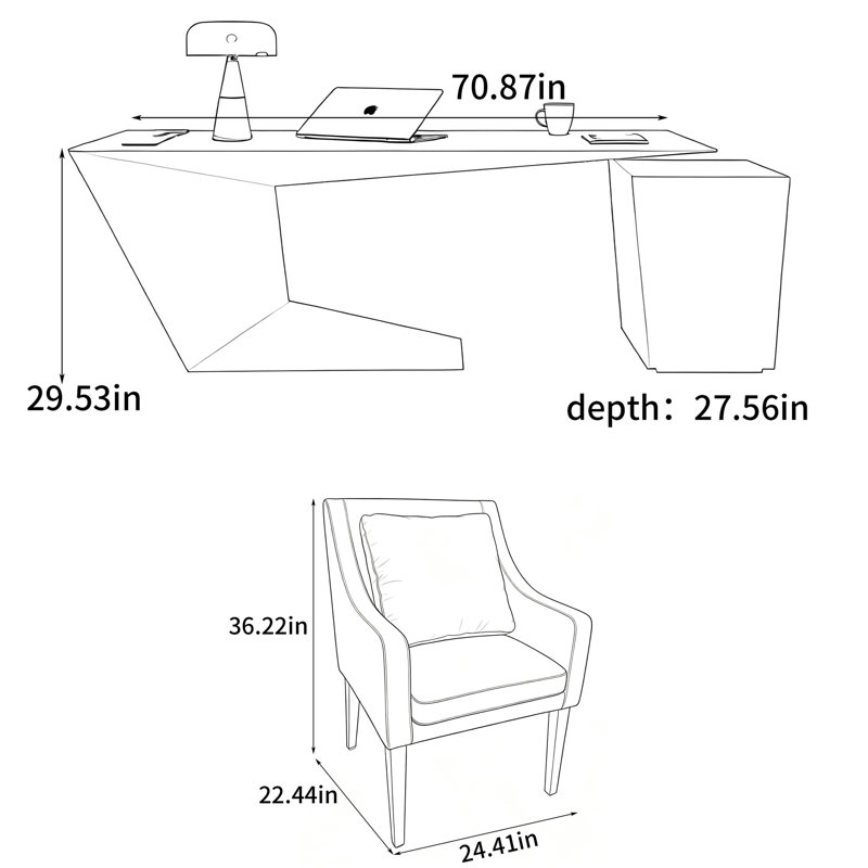 Mendivil, 29.53" H x 70.87" W x 27.56" D
