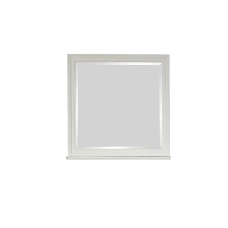 Miroir de commode biseauté traditionnel Barret, Blanc
