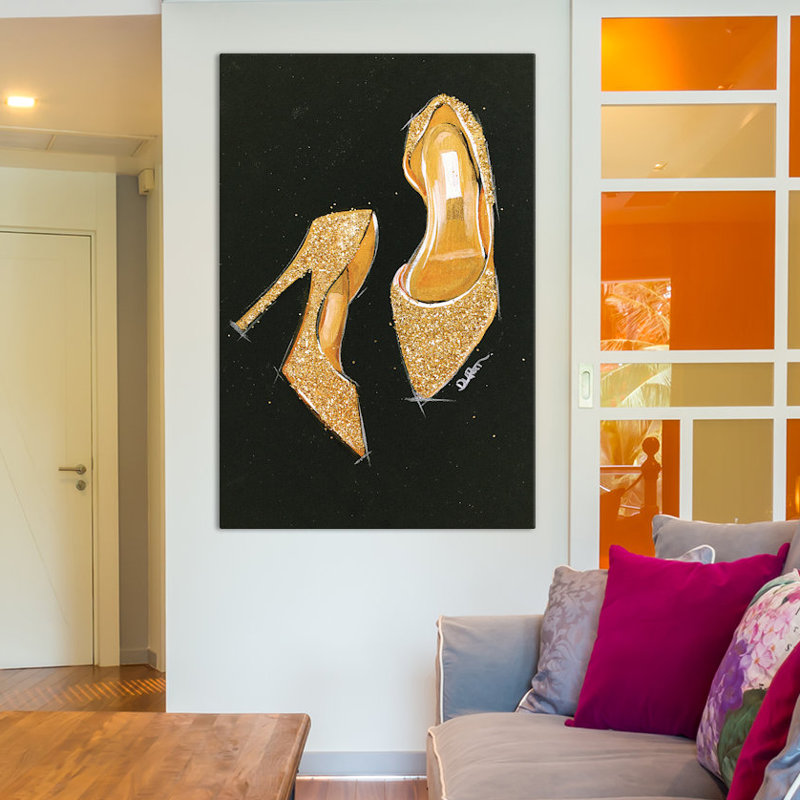 Jimmy Choo Glitter, reproduction d'art sur toile tendue, H 40 po x l 26 po x P 1,5 po, Toile tendue, Pas de tapis