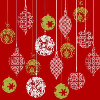 " Red Gold White Ornaments "