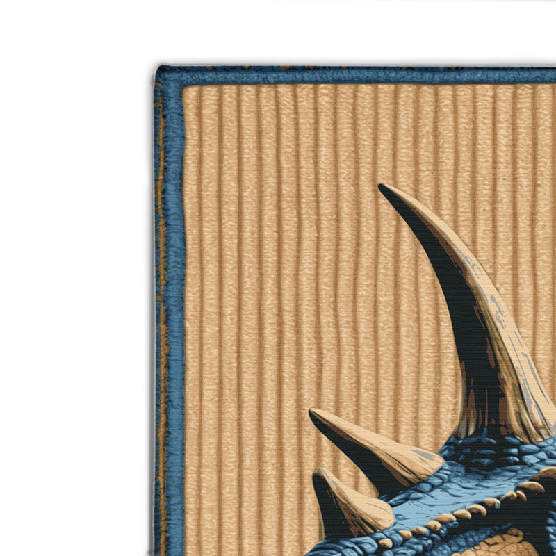 Dinosaurs Brown Indoor and Outdoor Area Rug, Rectangle 8' x 10'