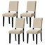 Ensemble de 4 chaises de salle à manger modernes en bois massif avec dossier en chenille vert moderne-133665830-131600108