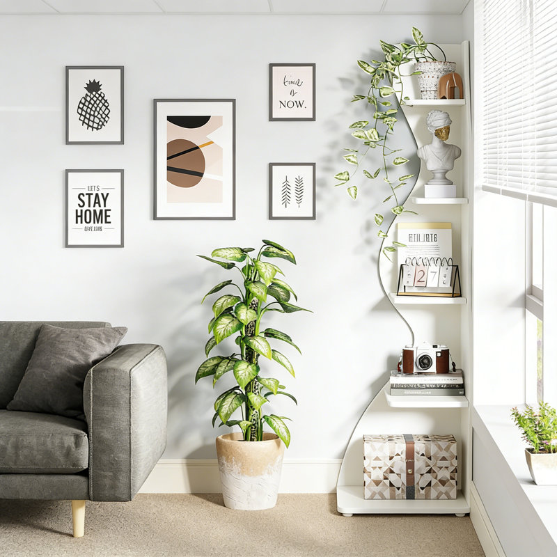 183cm H x 50cm W Corner Bookcase