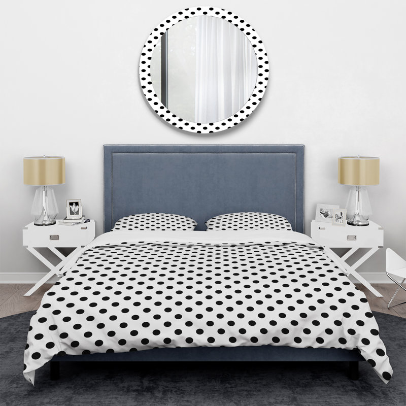 Ensemble de housse de couette en microfibre noir / blanc 3 pièces, Housse de couette pour grand lit et 2 taies décor