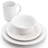 Martha Stewart 32 Piece Stoneware Dinnerware and Flatware Combo Set in Linen