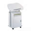 Chariot pour ordinateur portable roulant assis-à-debout, blanc avec rangement