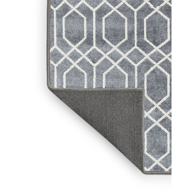 Tapis gris/zone blanche contemporaine, Rectangle 4 pi x 6 pi