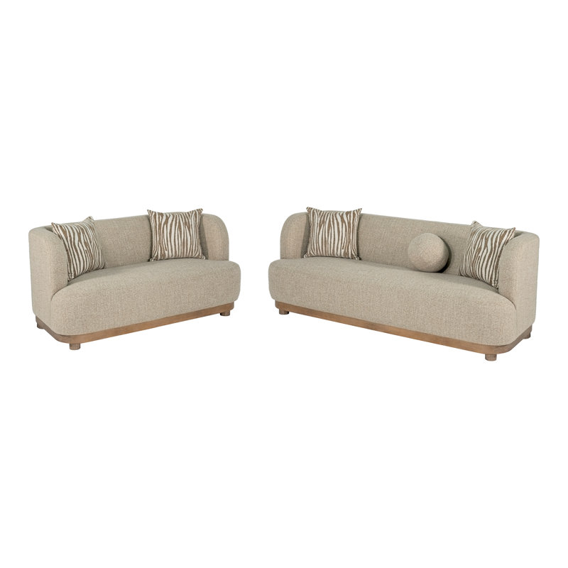 Ensemble de canapé rembourré 2 pièces avec coussins décoratifs Kellems, Coussins décoratifs; Causeuse Canapé