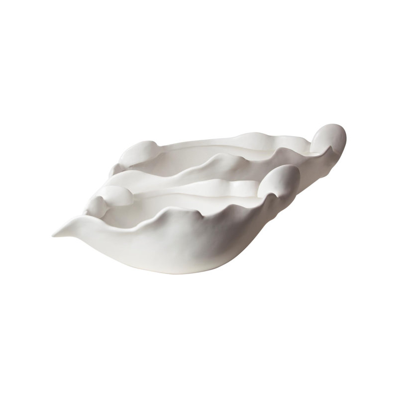 Free Form Bowl-Matte White, 7" H x 21" W x 9" D