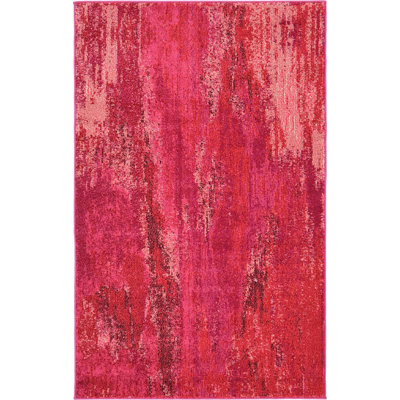 Tapis à motif géométrique magenta Meadow