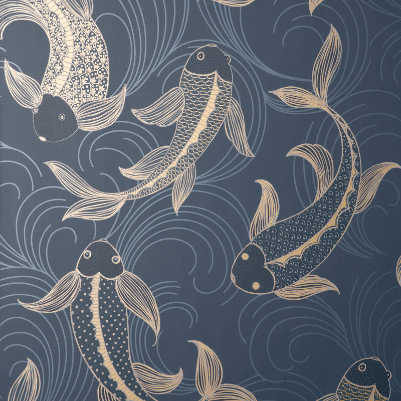 Dashiell Decorative Fish Wallpaper, Navy