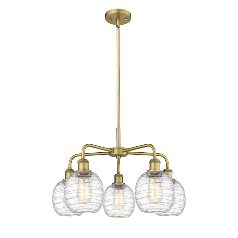 Lustre sphérique à 5 lumières Alve, Laiton brossé