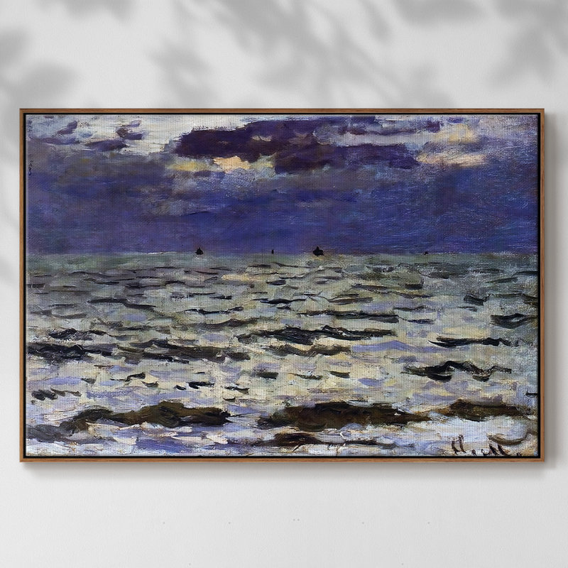 Paysage marin, 1866, reproduction d'art sur toile, H 27 po x l 41 po x P 2 po, Noyer