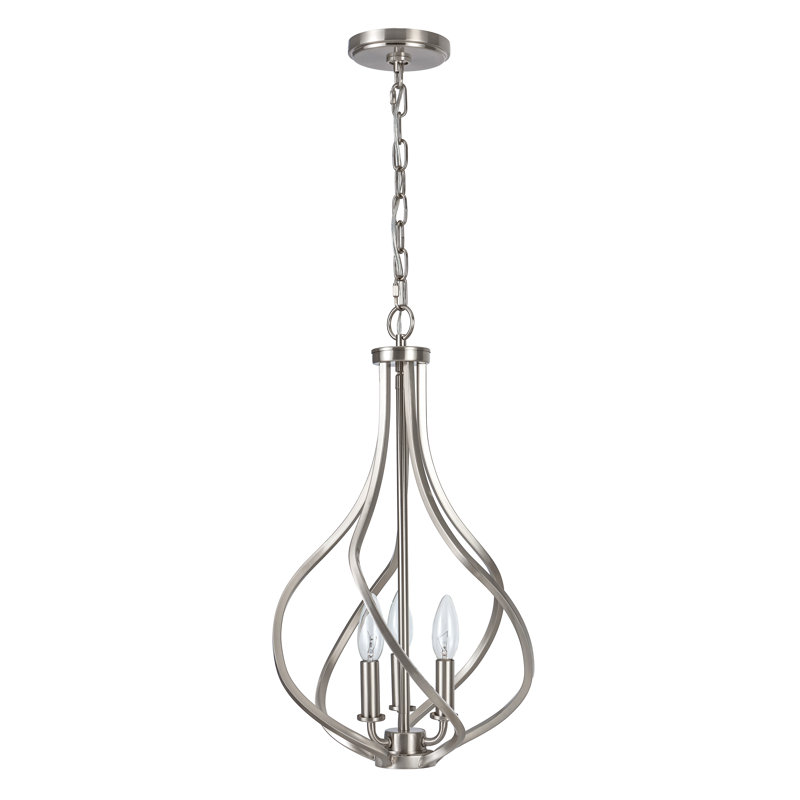 Alloy Ribbons 3-Light Candle-Style Dimmable Chandelier