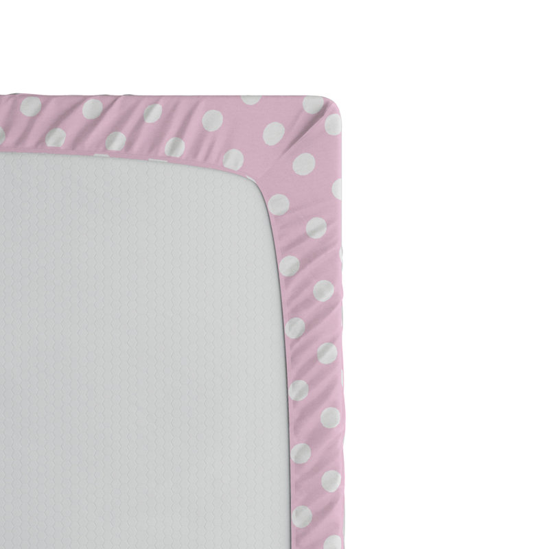 Microfiber Fitted Sheet, Twin XL Fitted Sheet, Pink Polka Dots