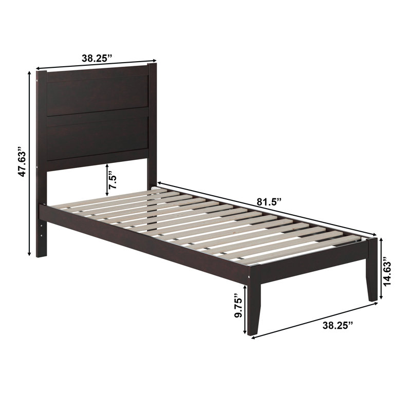  Lit plateforme en bois massif Teo, Très grand simple, Espresso