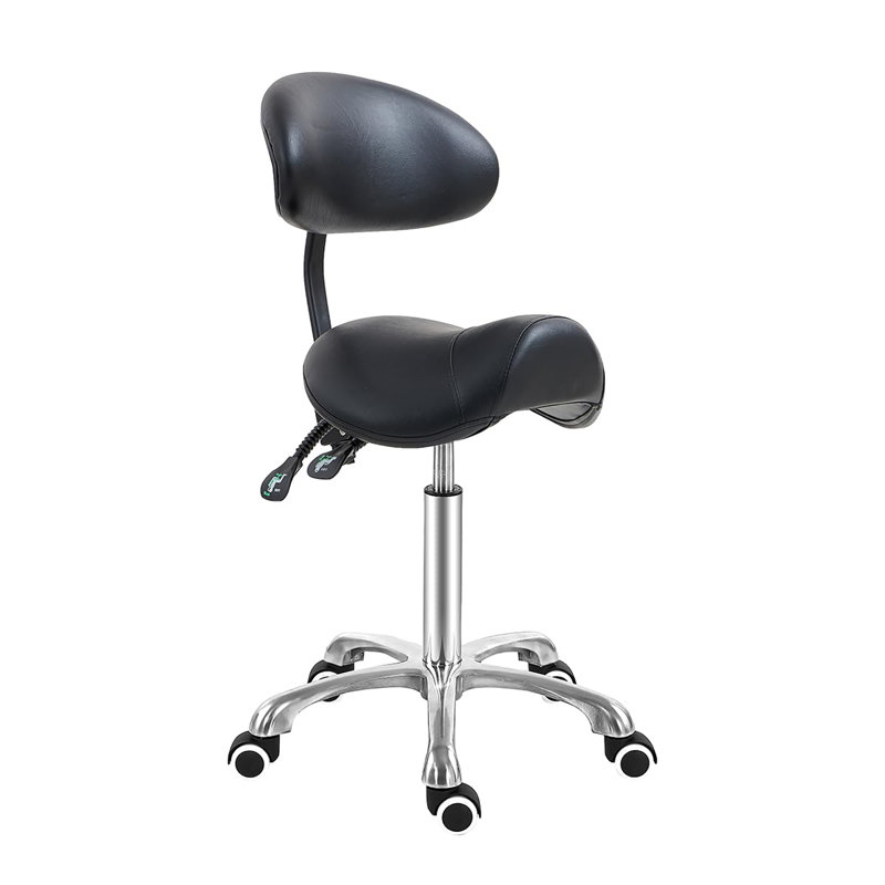 Chaise roulante avec dossier, Noir