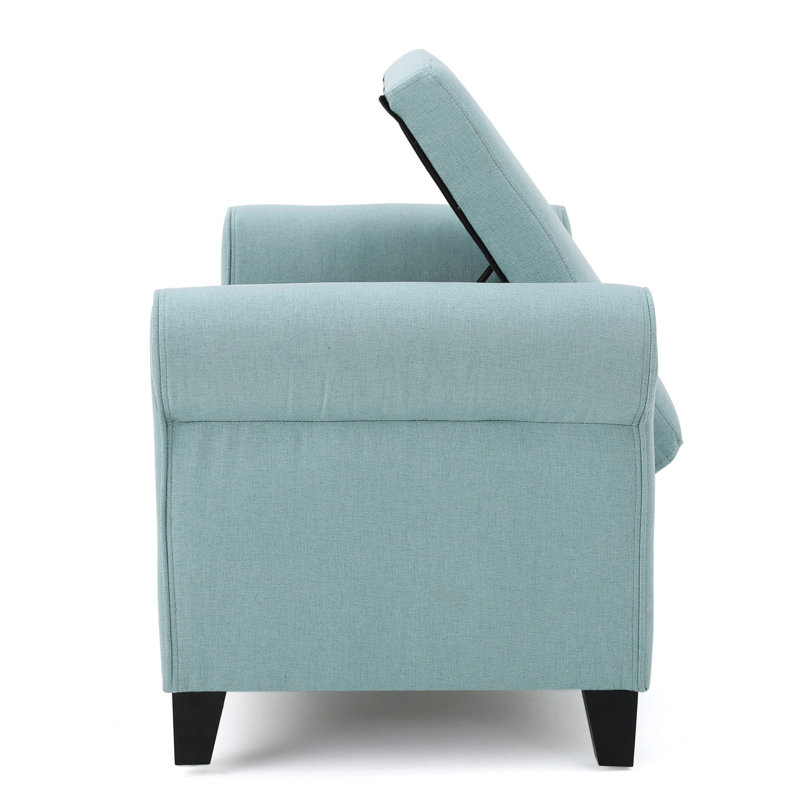 Blue Fabric Storage Bench With Luxurious And Stylish Touch - Ideal For Small Rooms Function Suits Areas