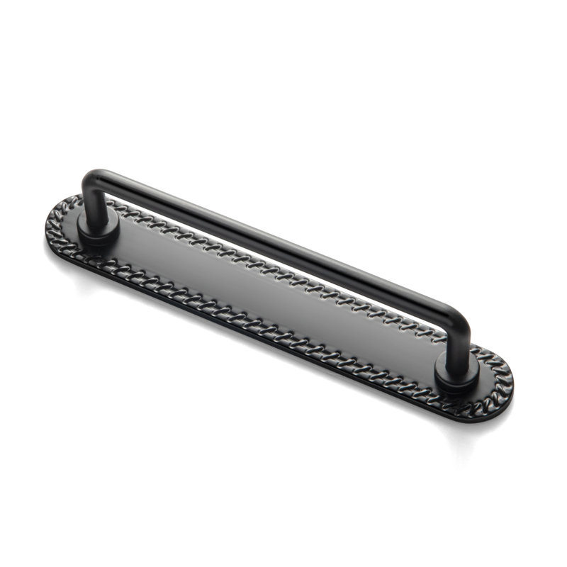 Poignée élégante avec panneau arrière - G016 Multipack, Noir, 5"