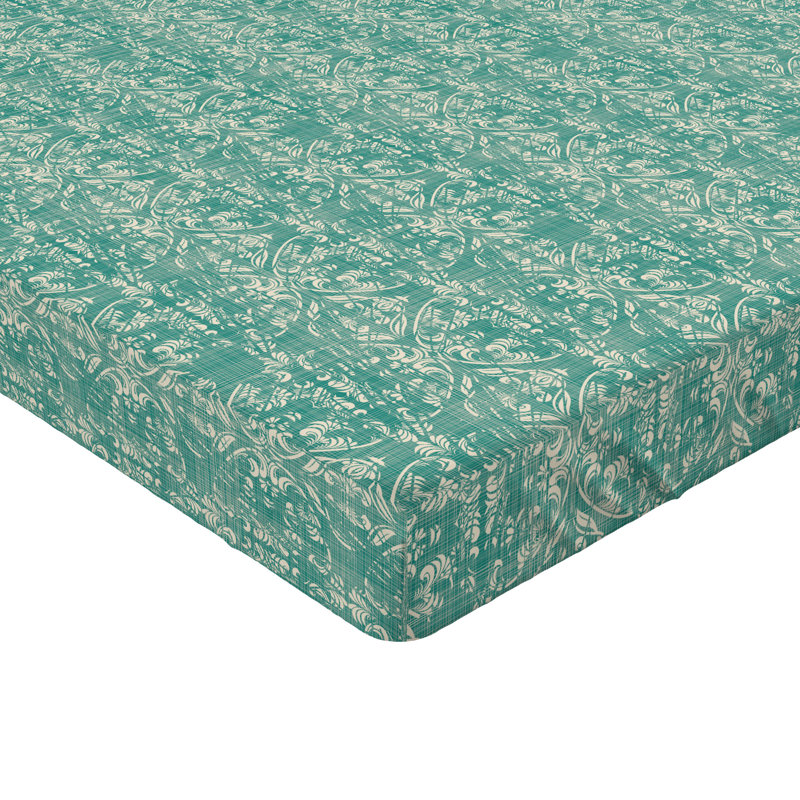 Drap-housse Ambesonne, Écume de mer, ivoire / damas, Drap-housse grand