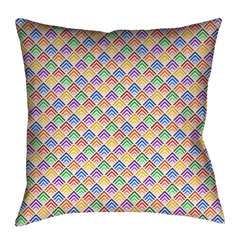Coussin Katelyn Elizabeth, 14 po x 14 po, Vert / rose, Polyester