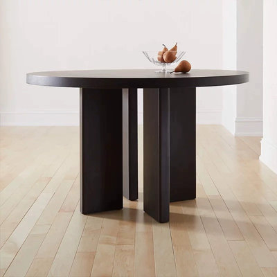 Black Round Solid Wood Dining table