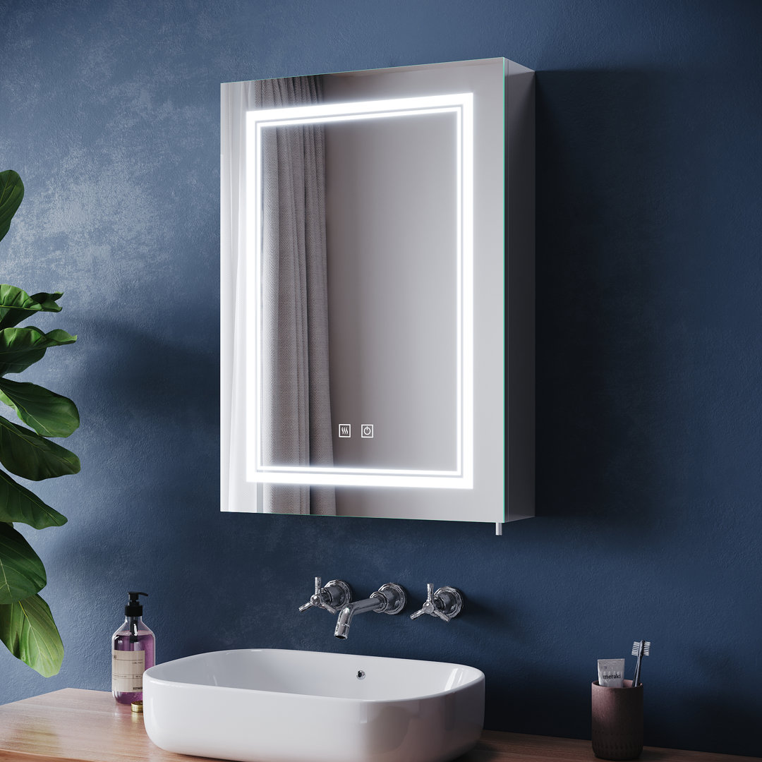 50mm W 70mm H Medicine Cabinet Mirror 3 Adjustable