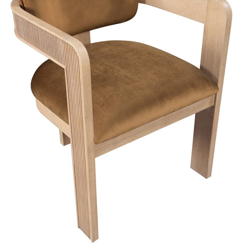 Chaise rembourrée Sacha Frink, Naturel, Velours selle