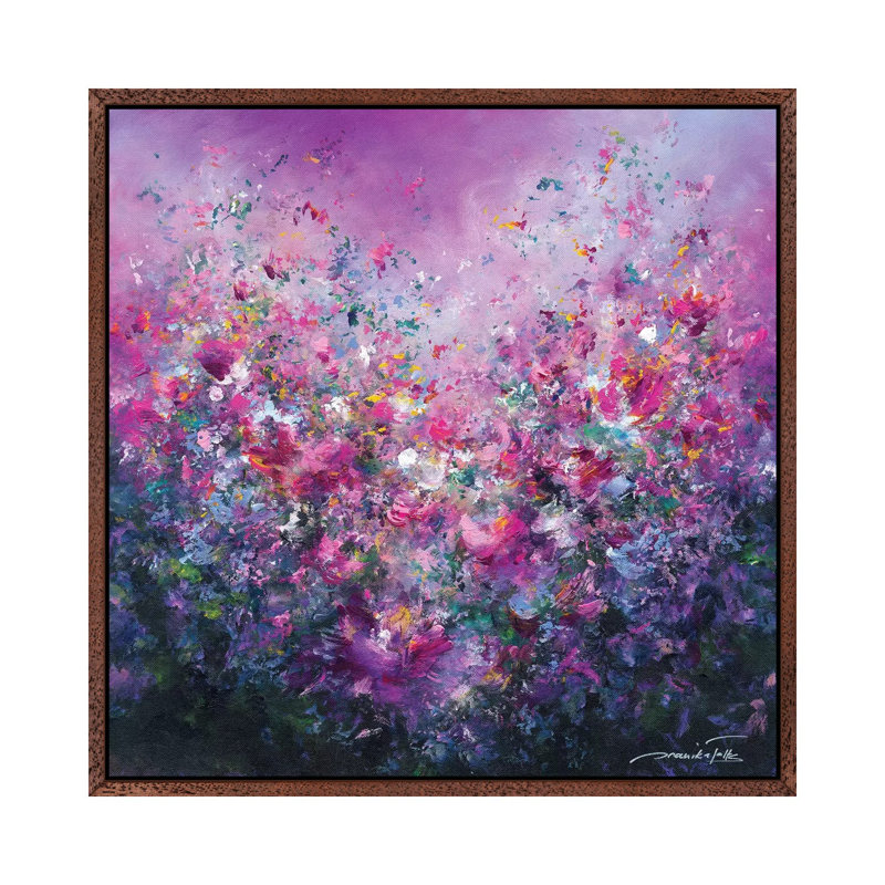 Spring Symphony by Jaanika Talts - Painting on Canvas, 93.98 cm H x 93.98 cm W, Classic Brown Wood Framed Canvas