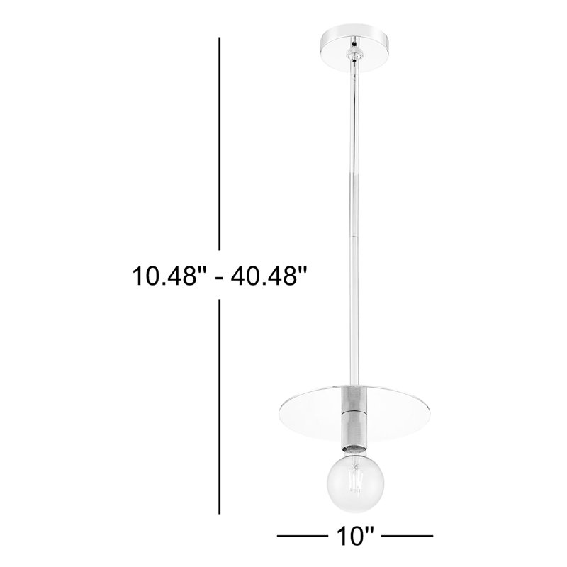 Luminaire suspendu à 1 lumière Sawvel, Nickel poli