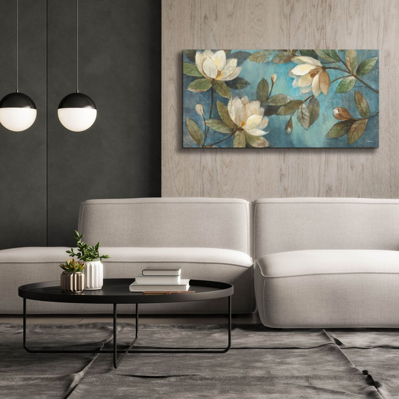 «Floating Magnolias» par Albena Hristova, art mural sur toile, H 30 po x l 60 po