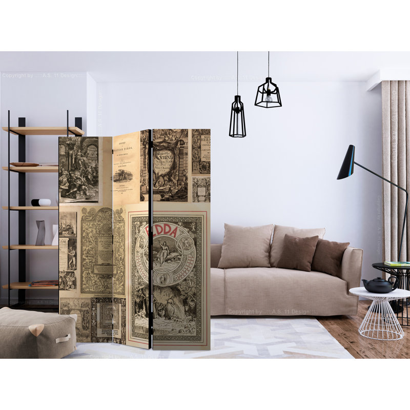 Haelie 135 cm W x 172 cm H 3 - Panel Solid Wood Folding Room Divider