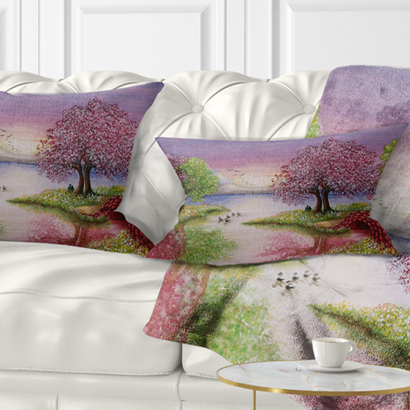 Coussin lombaire paysage romantique