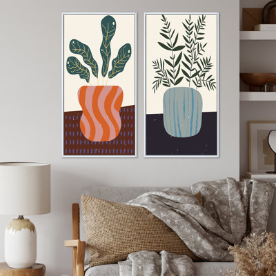 «Retro Silhouettes of Plants II», ensemble de 2 impressions