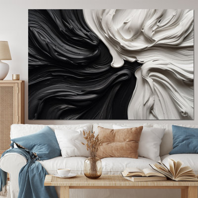 Black White Marbled Dreamscape IV - Modern Geometric Wall Decor