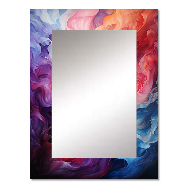 Opt Opt Radiant Spectrum II - miroir mural Op Art, miroir décoratif moderne, impression d'art en métal, 32 po x 24 po