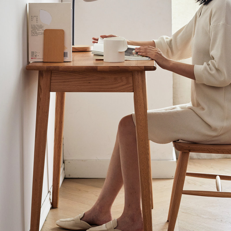 Bureau en bois massif - Chêne naturel pour poste de travail de création d'environnements productifs avec installation