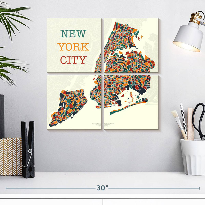 Carte de Aliaz, New York, H 18 po x l 18 po