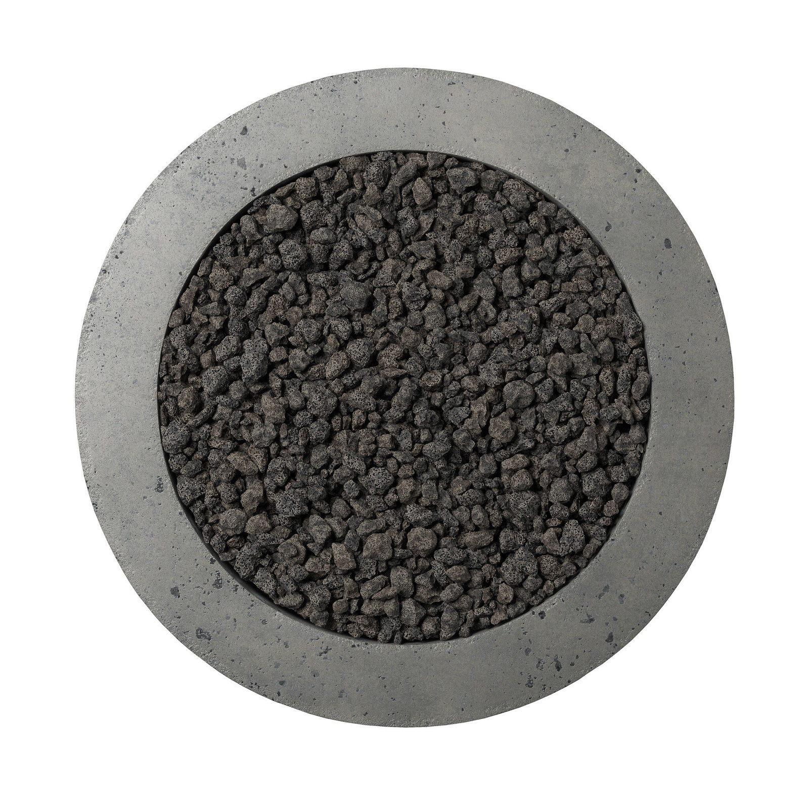 Round Fire Pit Table, Pewter Concrete, Natural Gas