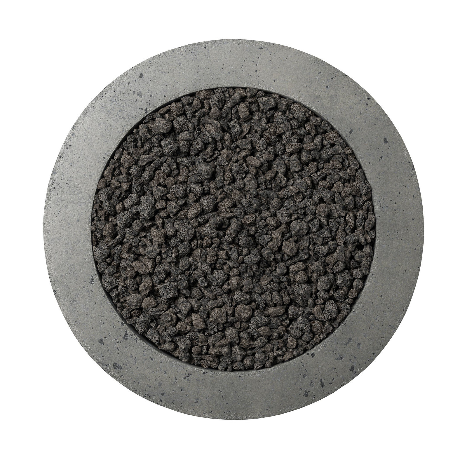 Round Fire Pit Table, Natural Gas, Pewter Concrete
