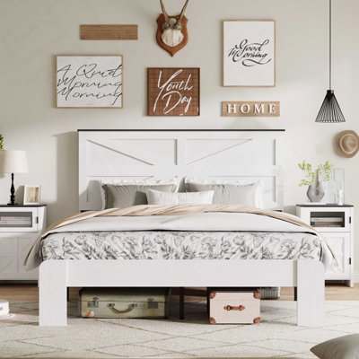Structure de lit plateforme en bois, sans bruit, sans sommier