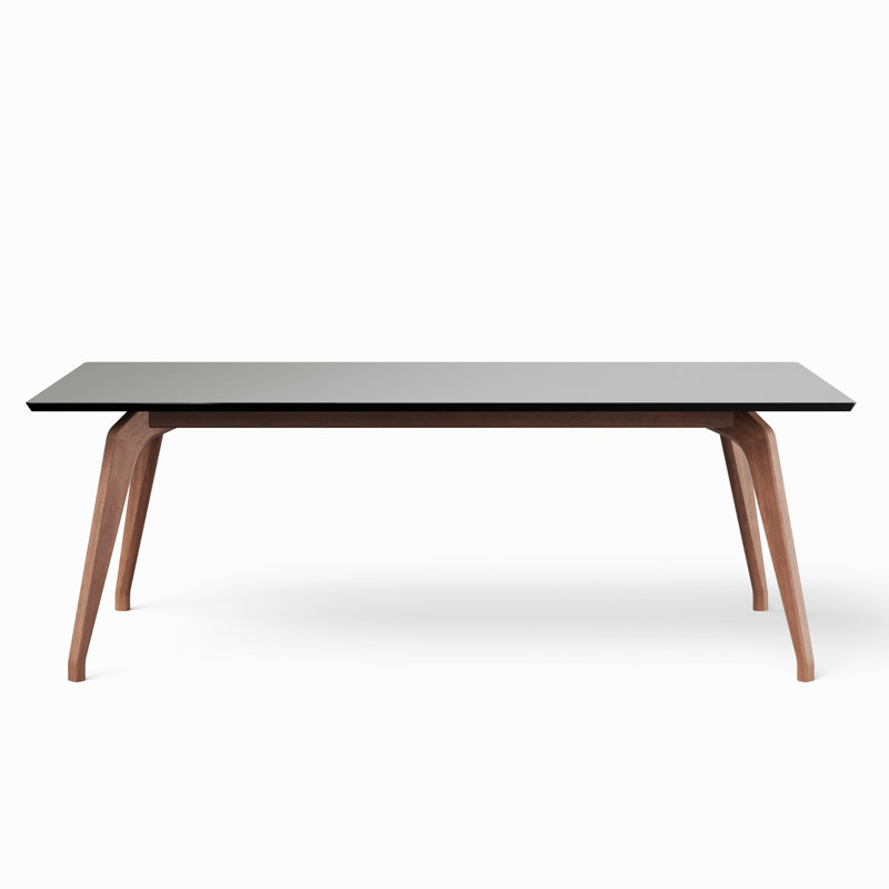 Modern Brazilian Glass Dining Table, 29.5" H x 86.5" L x 43.5" W, Black