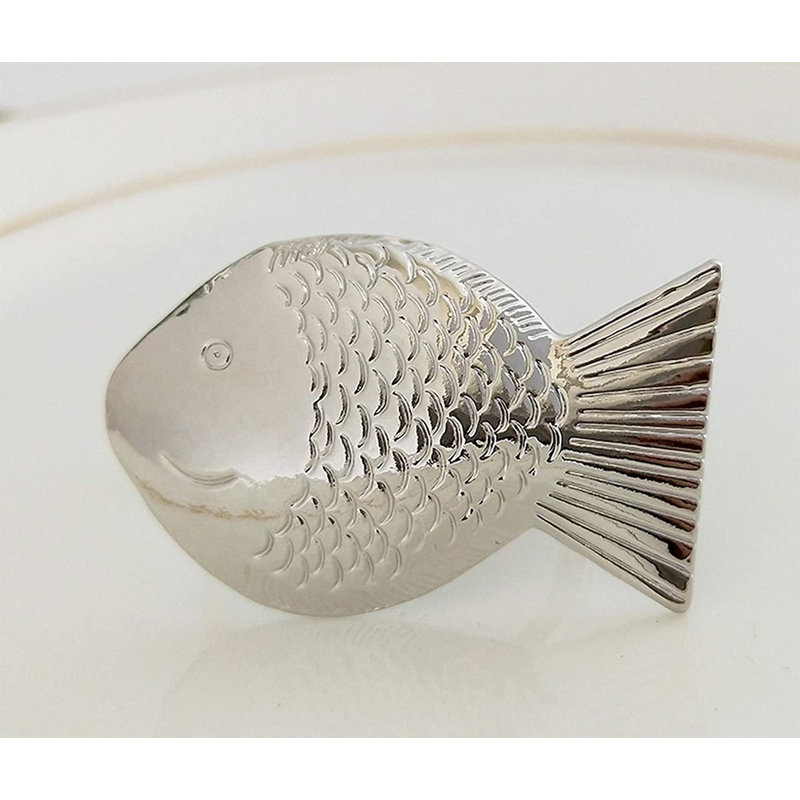 Rond de serviette en métal doré, ensemble de 4, Argent