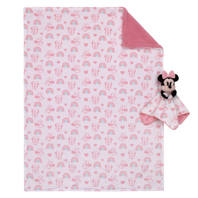 NoJo Disney Minnie Mouse Baby Blanket and Security Blanket 2-Piece Gift Set