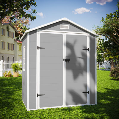 Remise de rangement extérieure en résine 6 po x 4 po avec plancher