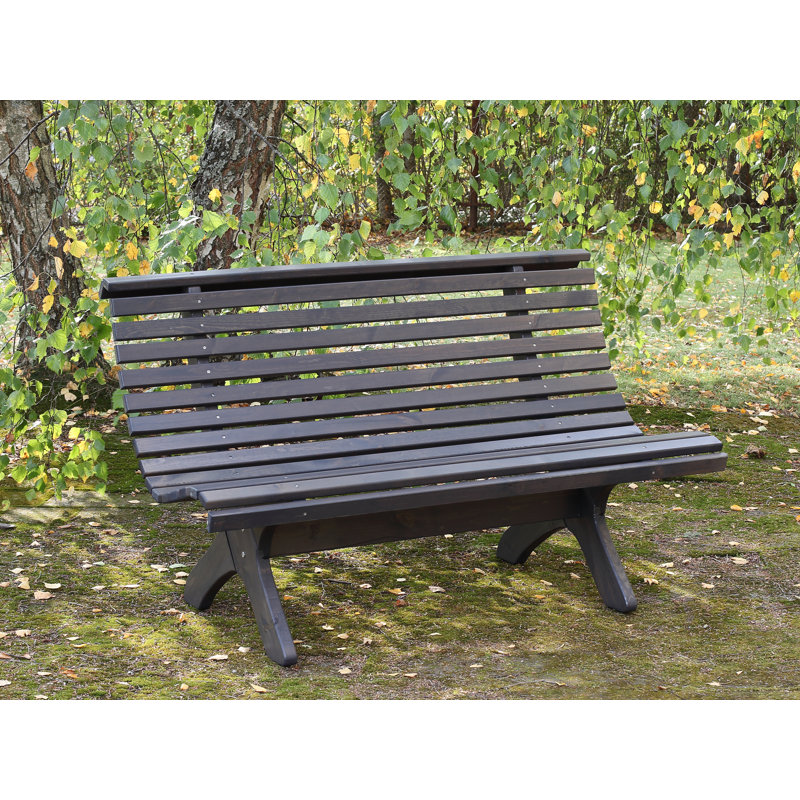 Oluna Solid Wood Pine Outdoor Bench, 87cm H x 140cm W x 74cm D, Taupe Grey