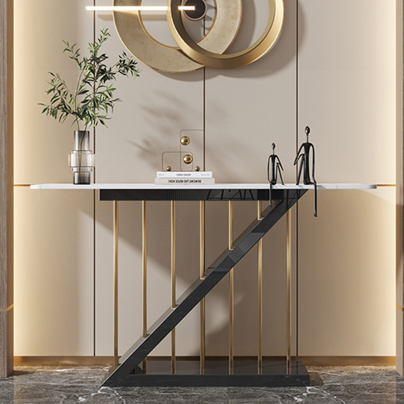 Modern light luxury simple console table, 33.5" H x 55.1" W x 13.8" D, White