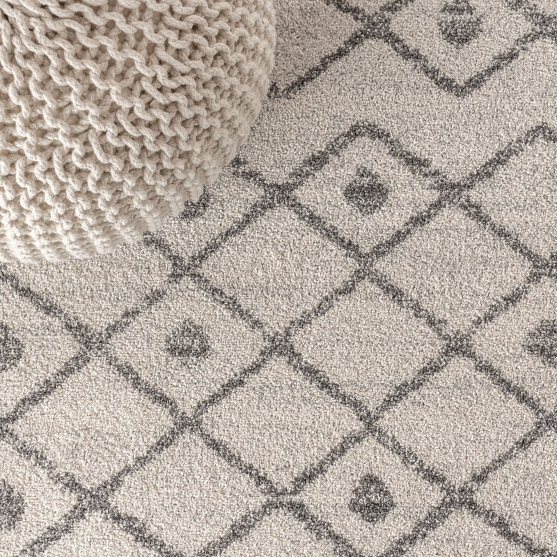 Bousquet Moroccan Beni Souk Cream/Gray Rug, Runner 2'2" x 8'